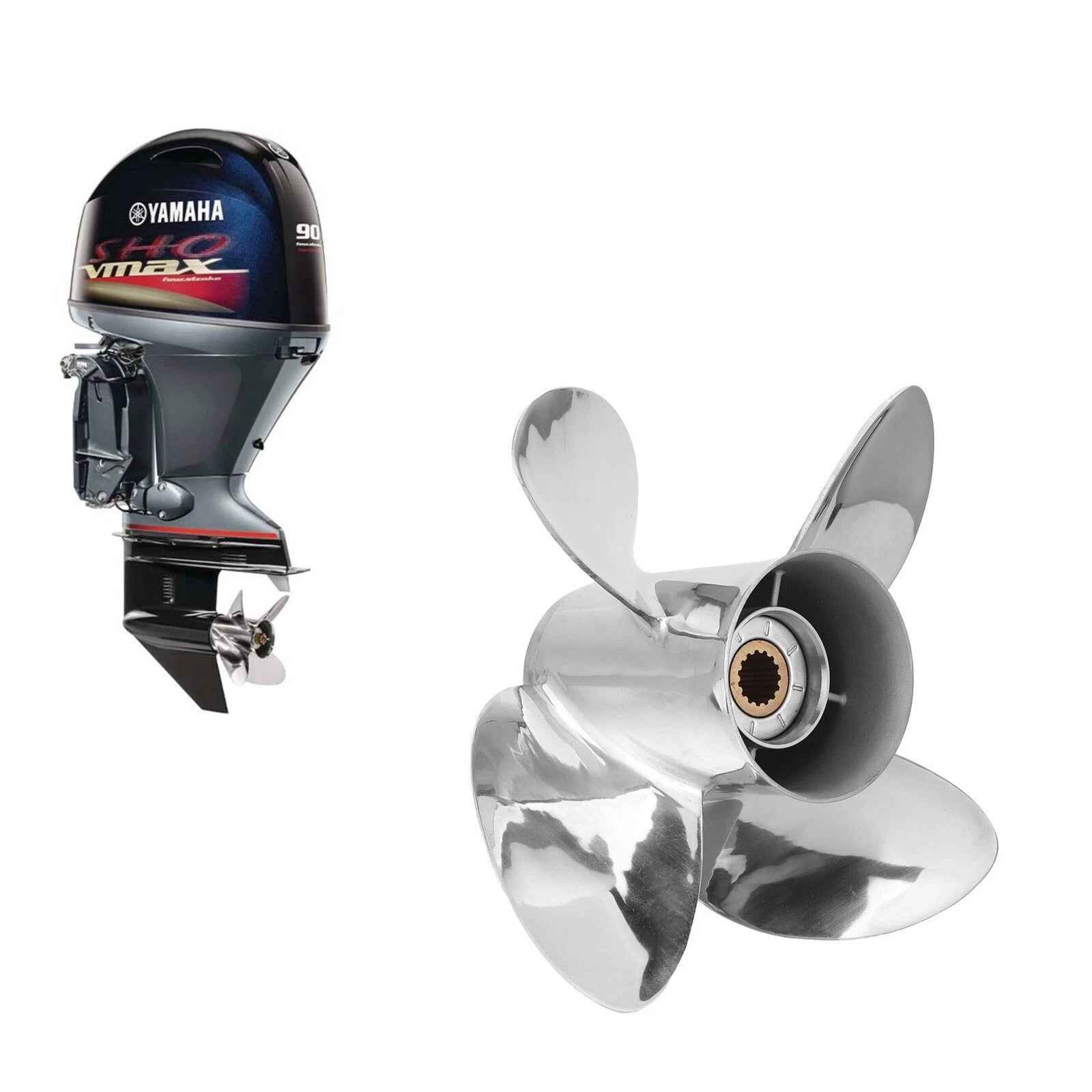13 x 17 Outboard Boat Propeller for Yamaha 50-130 HP (15 Spline, RH)