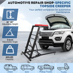 Adjustable Height Topside Creeper for Engine Work with 4 Wheels
