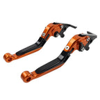 CNC Orange Extendable Brake Clutch Levers for Kawasaki Z900RS ZX6R (2018-2022)