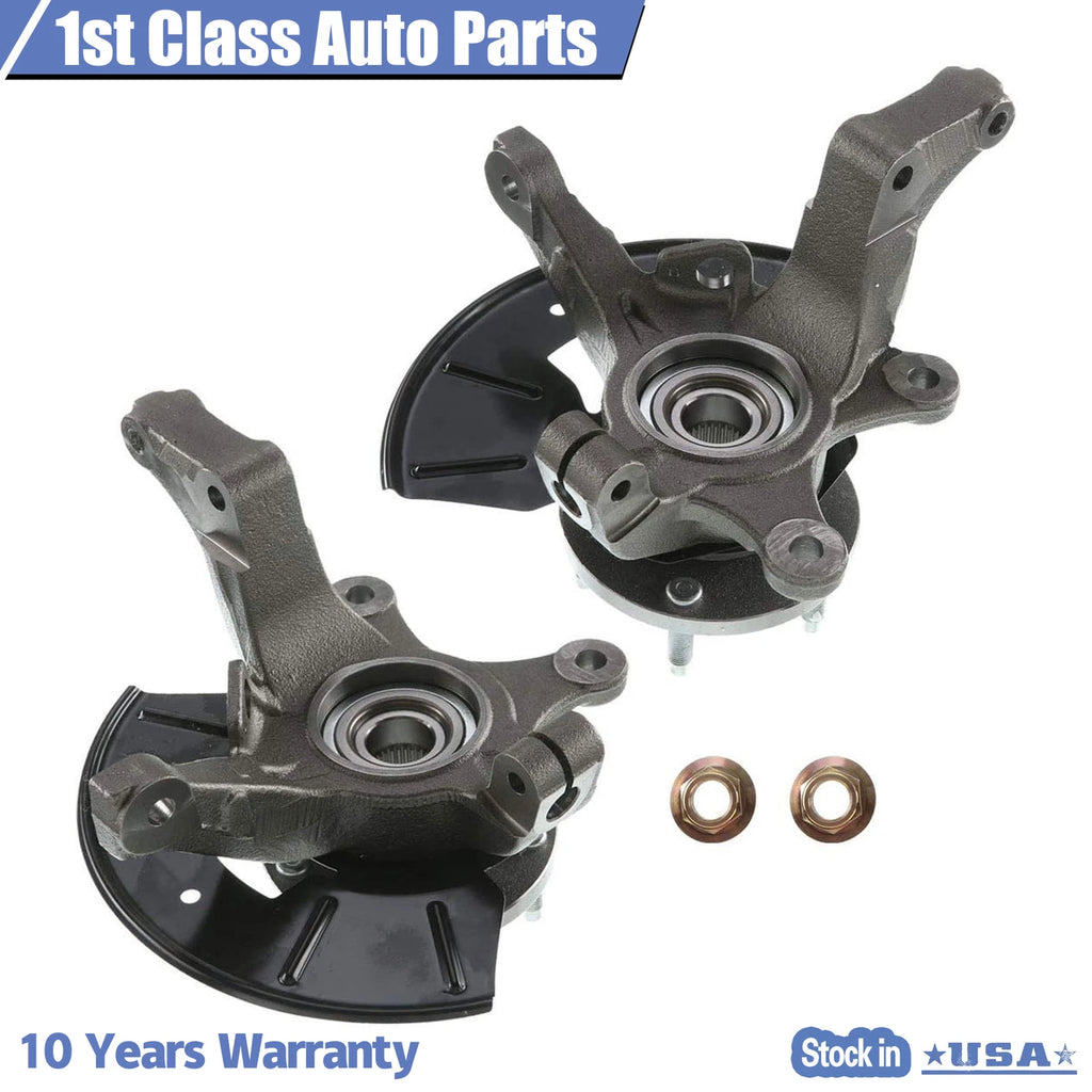 Set of 2 Wheel Bearing Hub Steering Knuckle Assembly for Ford Mazda (2001–2004)