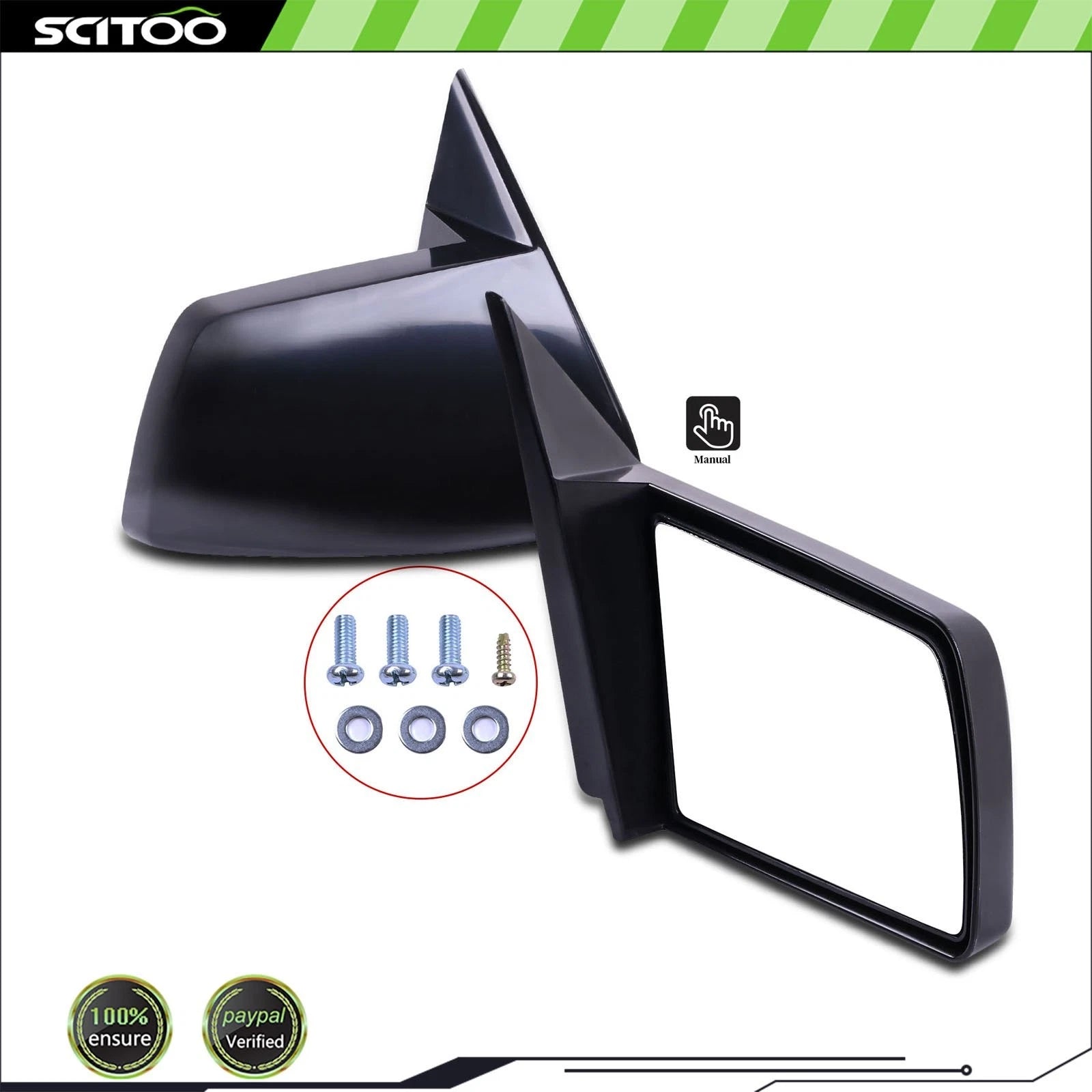 Manual Side Mirrors Pair for GMC Chevy Pickup Truck (1988–1998)