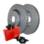 Front Brake Kit with Drilled 350mm Rotors & TRW Pro Ceramic Pads for Dodge Jeep
