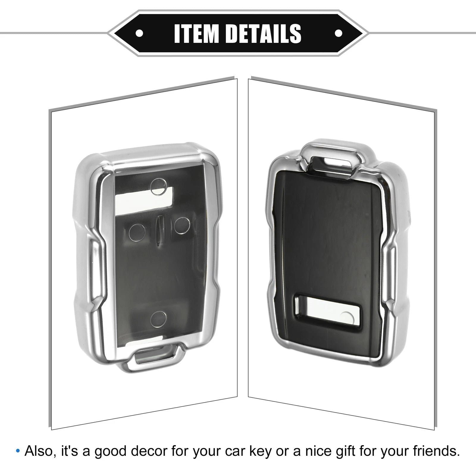 Remote Keyless Key Fob Cover for Chevy Suburban (2015–2020) - Clear, 4 Buttons