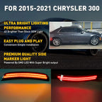 4X LED Side Marker Light for Chrysler 300 (2015–2021) Front Amber Rear Red Smoke