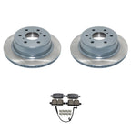 Set of 2 DuraGo Rear Rotors & Akebono ProACT Ceramic Brake Pads for Silverado 1500 (2014–2018)