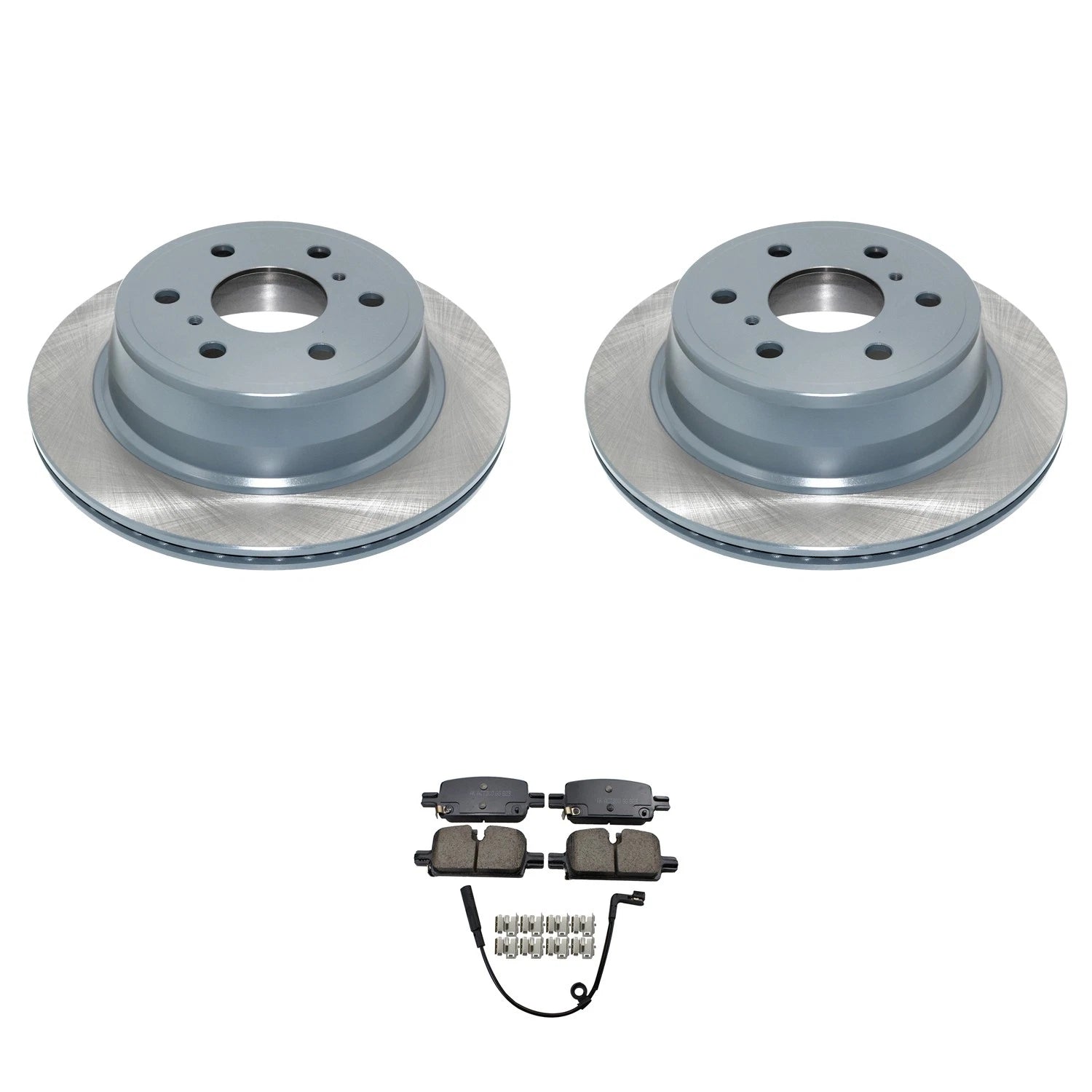 Set of 2 DuraGo Rear Rotors & Akebono ProACT Ceramic Brake Pads for Silverado 1500 (2014–2018)