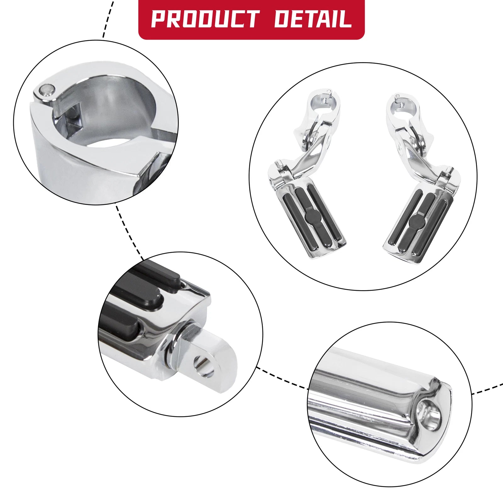 1.25" Motorcycle Highway Crash Bar Foot Pegs for Harley Touring