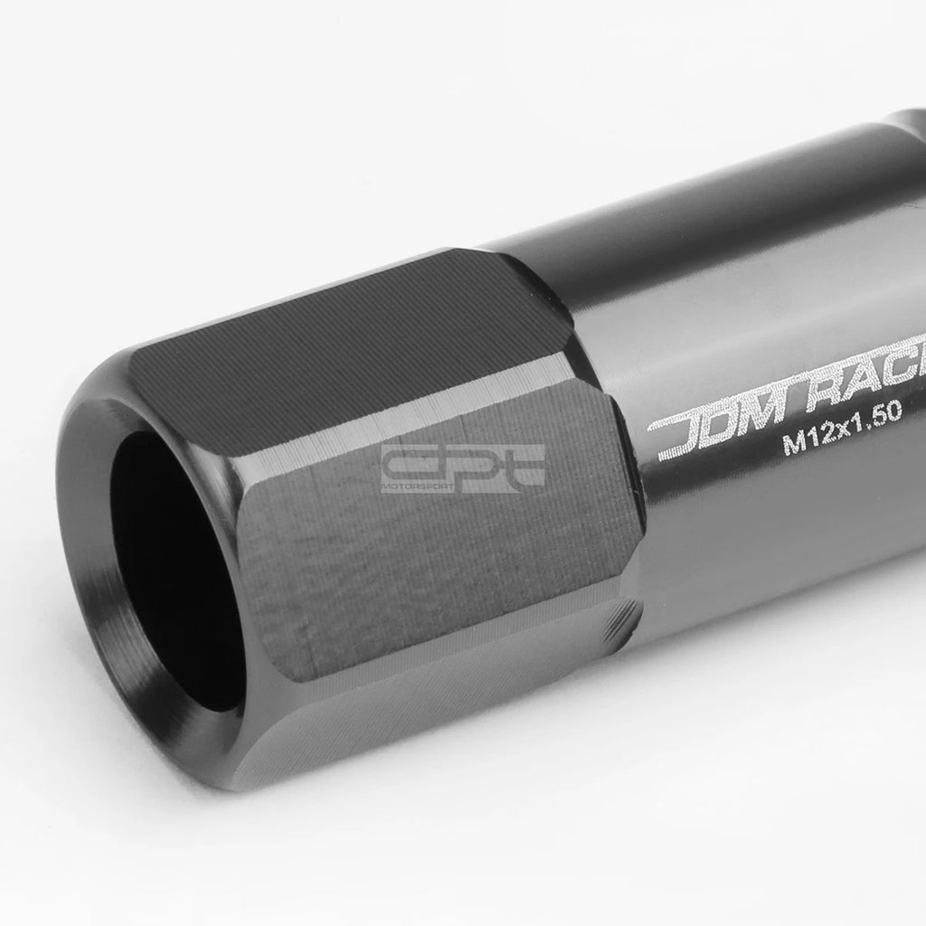 Set of 20 Open End M12x1.5 Gun Metal Aluminum Lug Nuts + Adapter