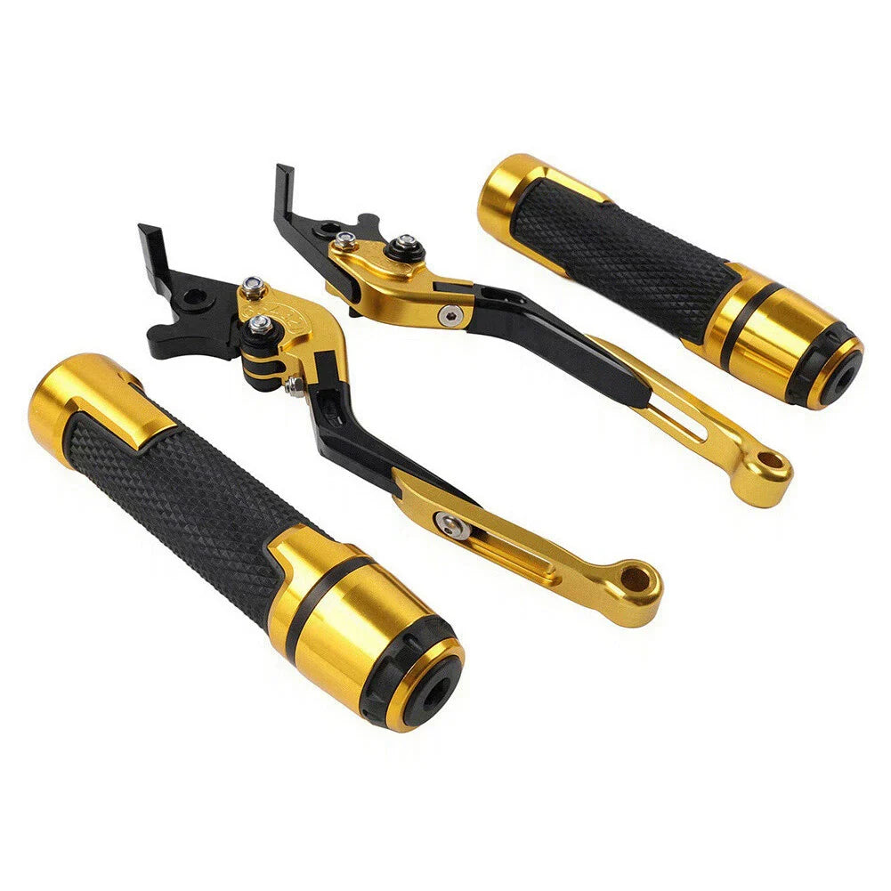 Folding Gold Brake Clutch Lever Grip Set for Yamaha FZ MT 07 09 (2014-2020)
