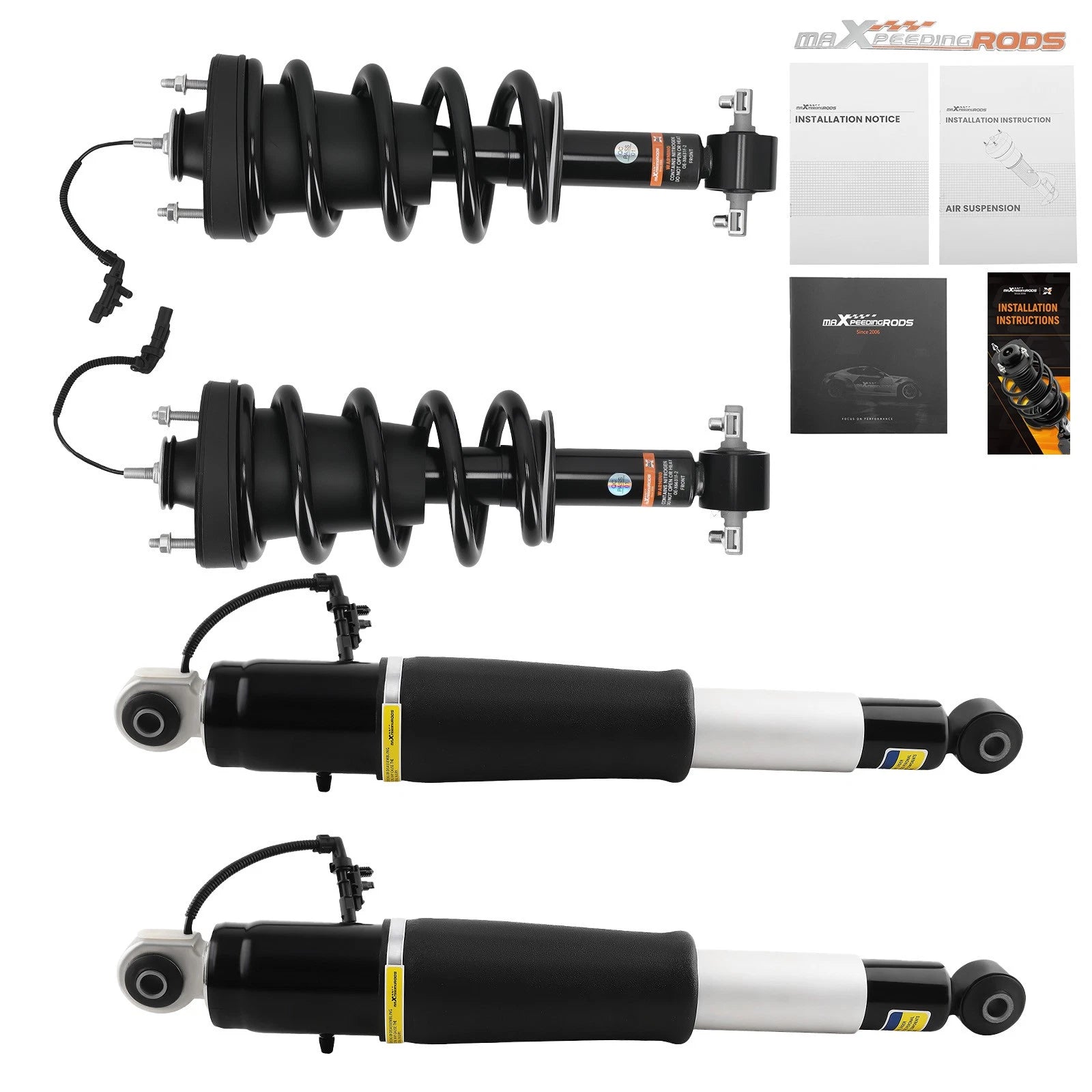 Front Strut Assembly + Rear Shock Absorber for Escalade Suburban Tahoe Yukon (2015–2020)