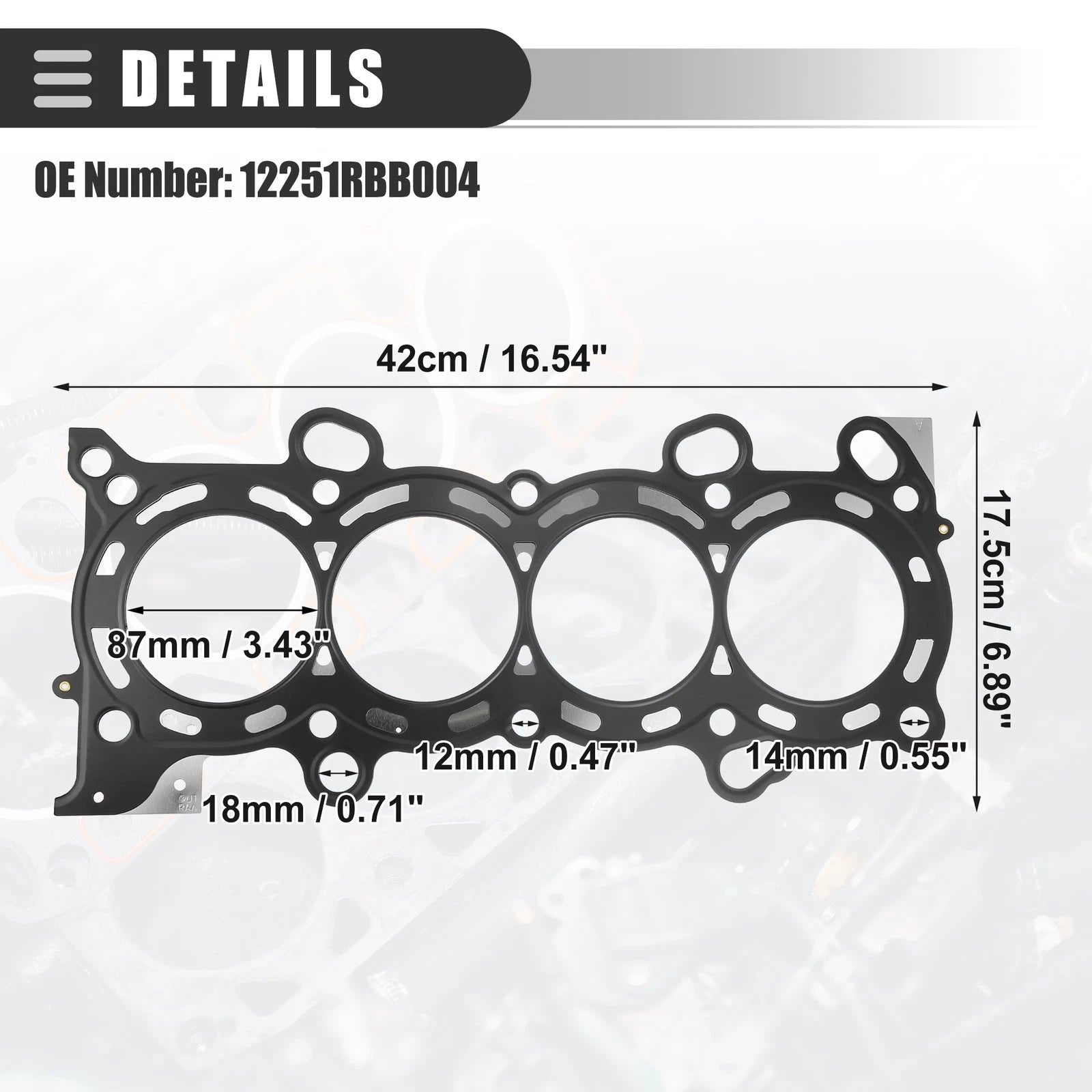 Cylinder Head Gasket for Honda Accord 2006-2007 No. 12251RBB004