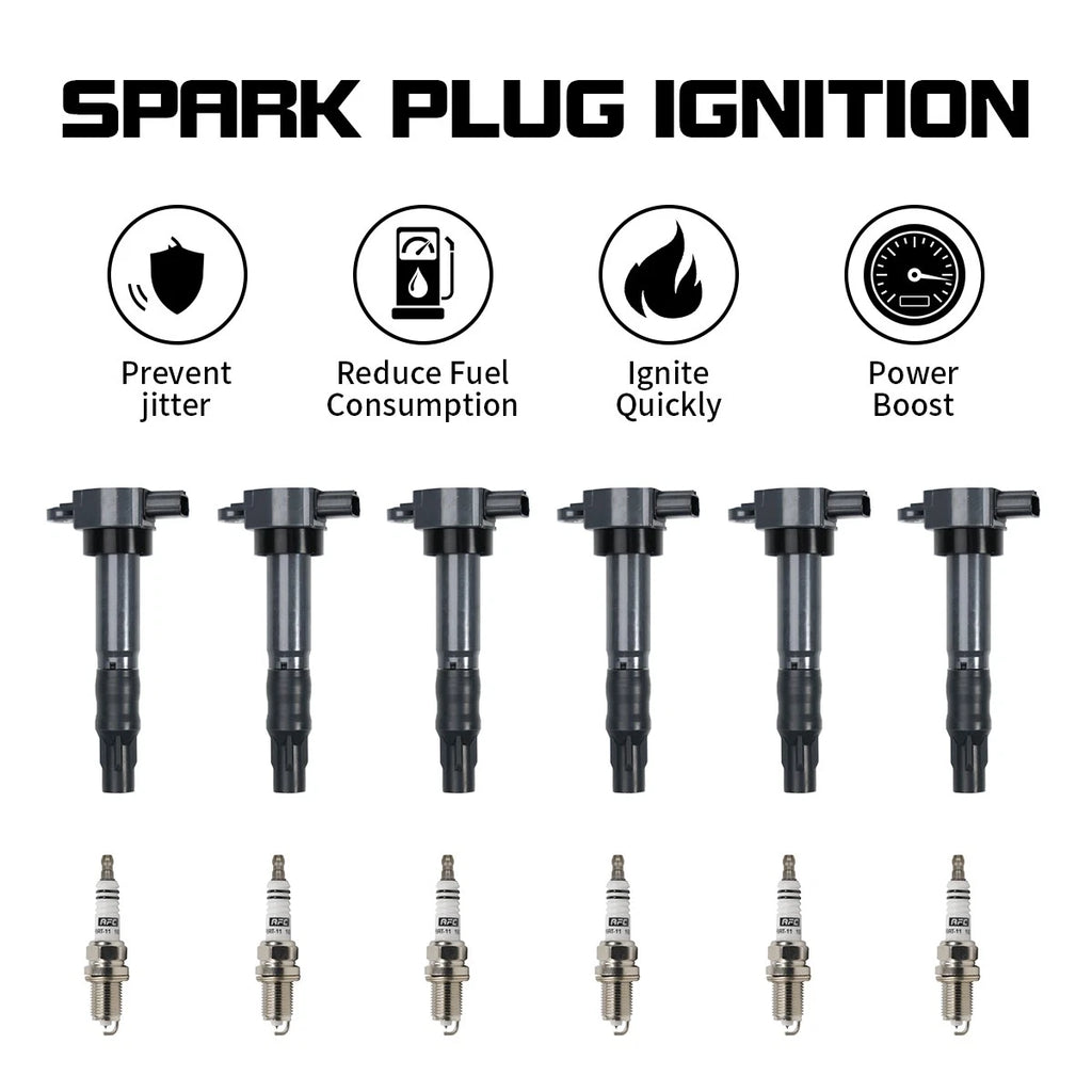 6X Ignition Coil & Spark Plug for Mitsubishi Outlander (2004–2006) MR994643