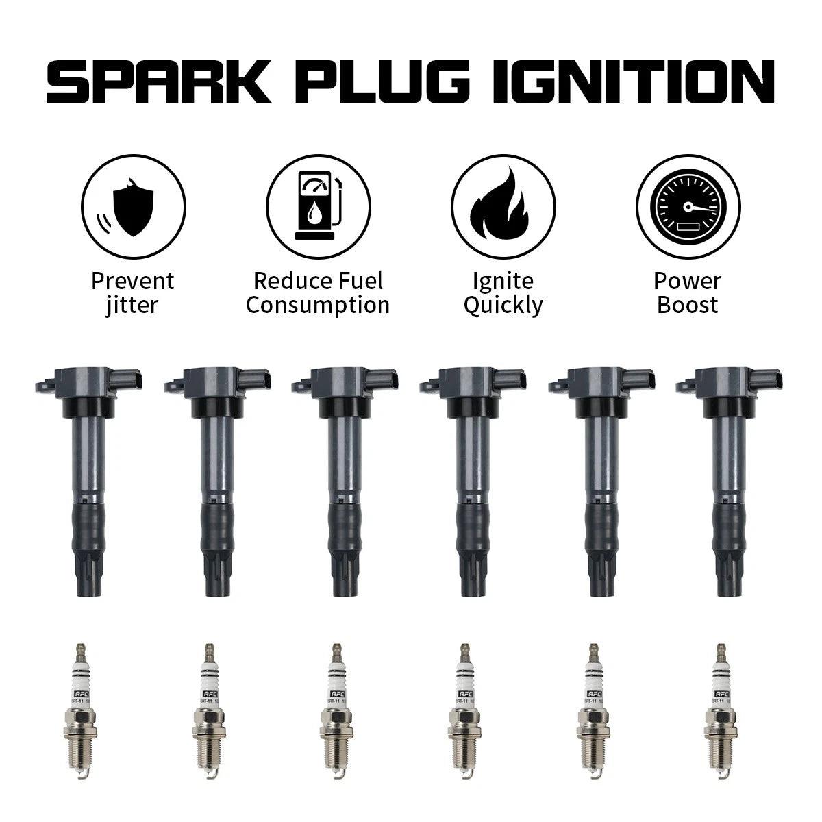 6X Ignition Coil & Spark Plug for Mitsubishi Outlander (2004–2006) MR994643