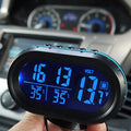 12V Car Clock Thermometer Voltmeter Gauge for Cars