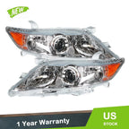 Headlight Replacement LH+RH for Toyota Camry Hybrid (2010–2011) Chrome Halogen