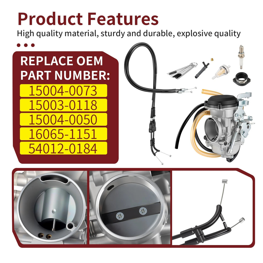 Carburetor Carb w/ Throttle Cable for Kawasaki KLR650 (2008–2018)
