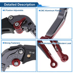 Adjustable Brake Clutch Lever for Honda CBR600RR (2007–2016) Titanium Red
