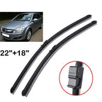Set of 2 Front Rubber Wiper Blades for Opel Astra H (2004–2009)