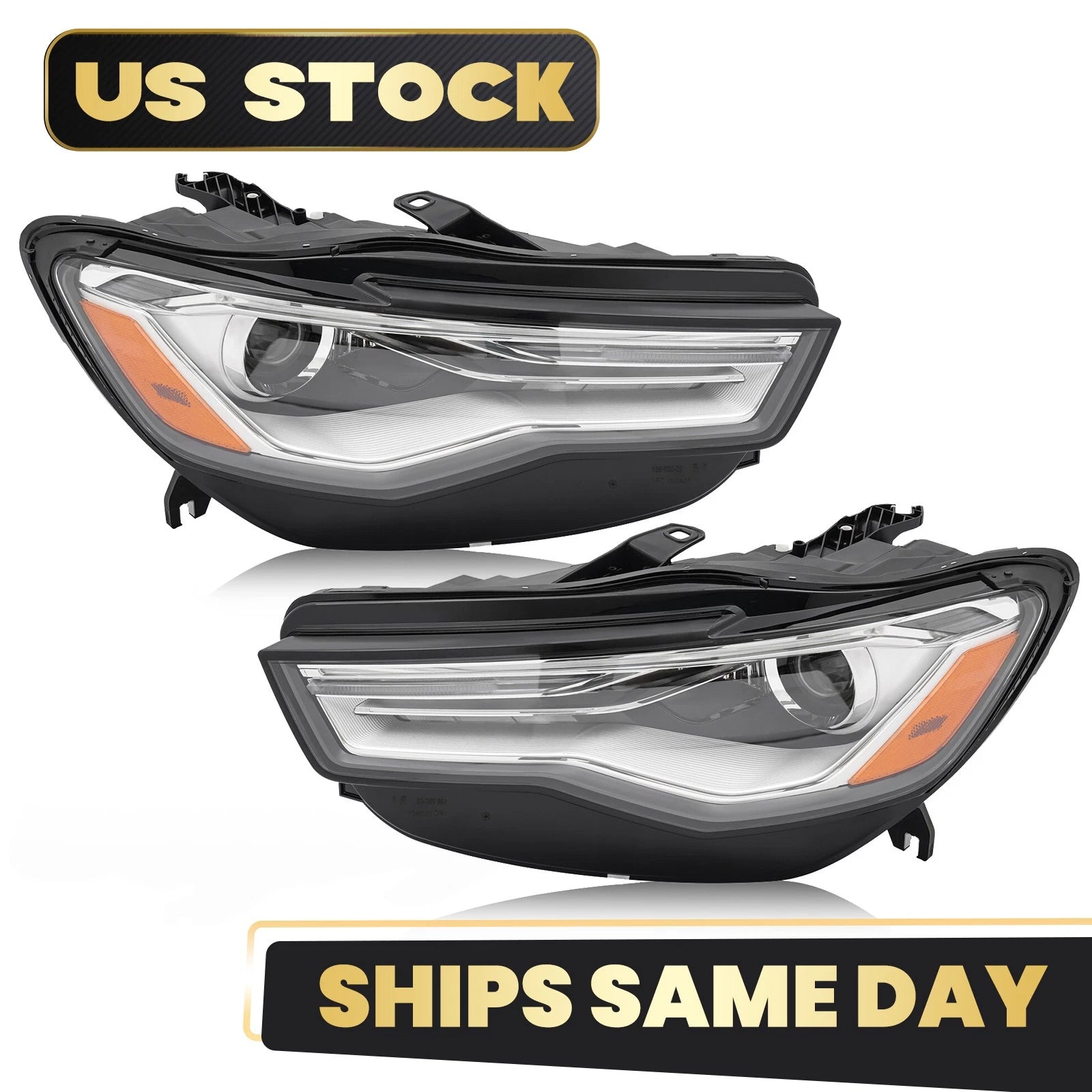 HID Headlights for Audi A6 S6 (2016–2018) w/Auto Leveling, Left+Right Pair