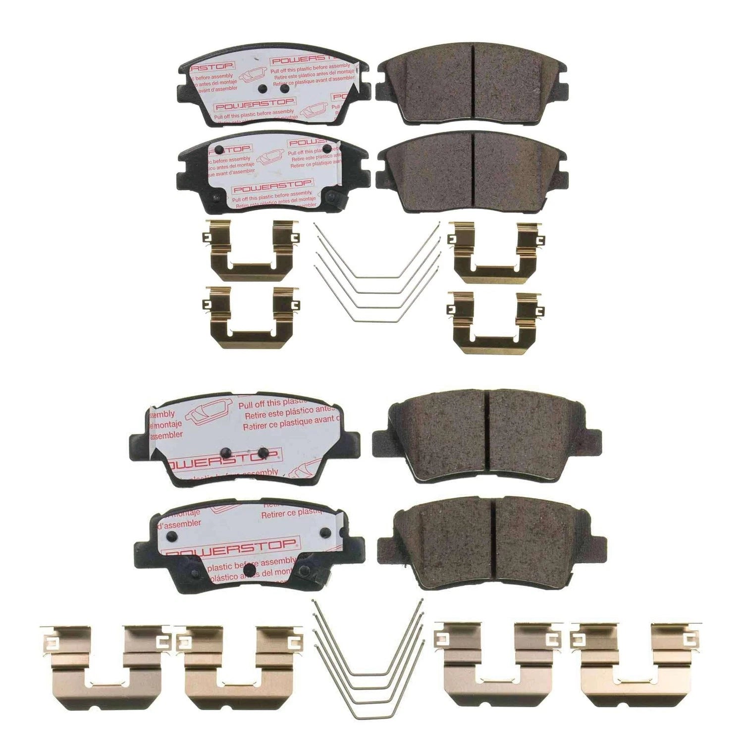 PowerStop Front & Rear Carbon Ceramic Disc Brake Pads Kit for Tucson Sportage (2016–2022)