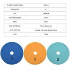 1PC 4 Inch Diamond 3 Step Polishing Pads for Granite (100mm)
