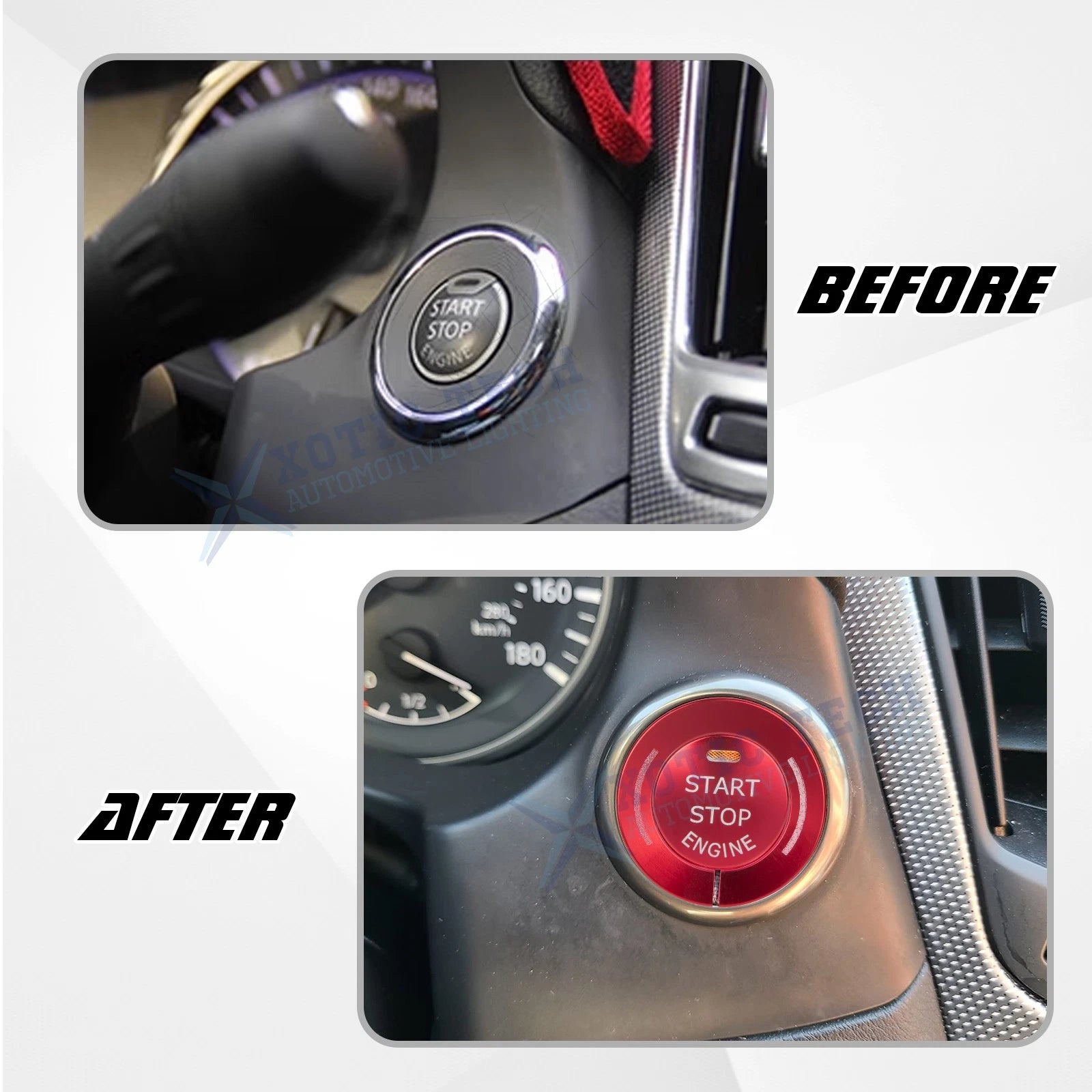 Alloy Engine Start Stop Push Button Cover for Infiniti Q50 QX50 2017-2022