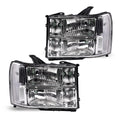 Pair of Clear Lens Headlights for GMC Sierra 1500 2500HD 3500HD (2007–2013)