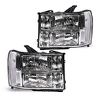 Pair of Clear Lens Headlights for GMC Sierra 1500 2500HD 3500HD (2007–2013)