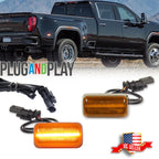 2X Amber Lens Full LED Rear Fender Marker Light for Chevy GMC 2500/3500HD (2015–2023)