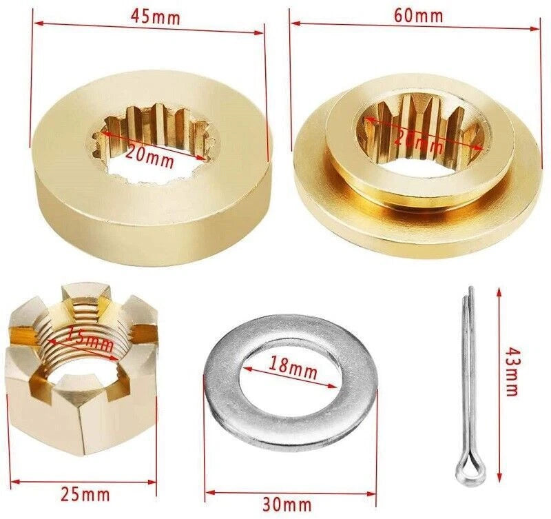 Hardware Kit for Honda 35-60hp Outboard Propeller (Thrust Spacer, Washer, Nut, Pin)