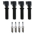 Set of 4 Ignition Coils & Spark Plugs for Ford Fusion 2.0 L4 (2013–2020)