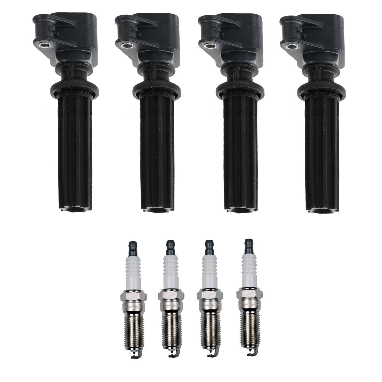 Set of 4 Ignition Coils & Spark Plugs for Ford Fusion 2.0 L4 (2013–2020)