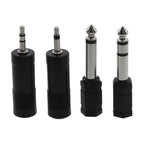 4X Headphone Adaptor Connector 1/4 Inch to 3.5mm/6.35mm Converter