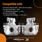 2X Rear Brake Calipers with Bracket for Ford Focus (2012-2018)