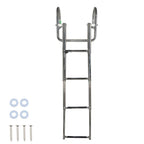 4 Step Stainless Steel Telescoping Boat Ladder with Pedal & Hand Railing