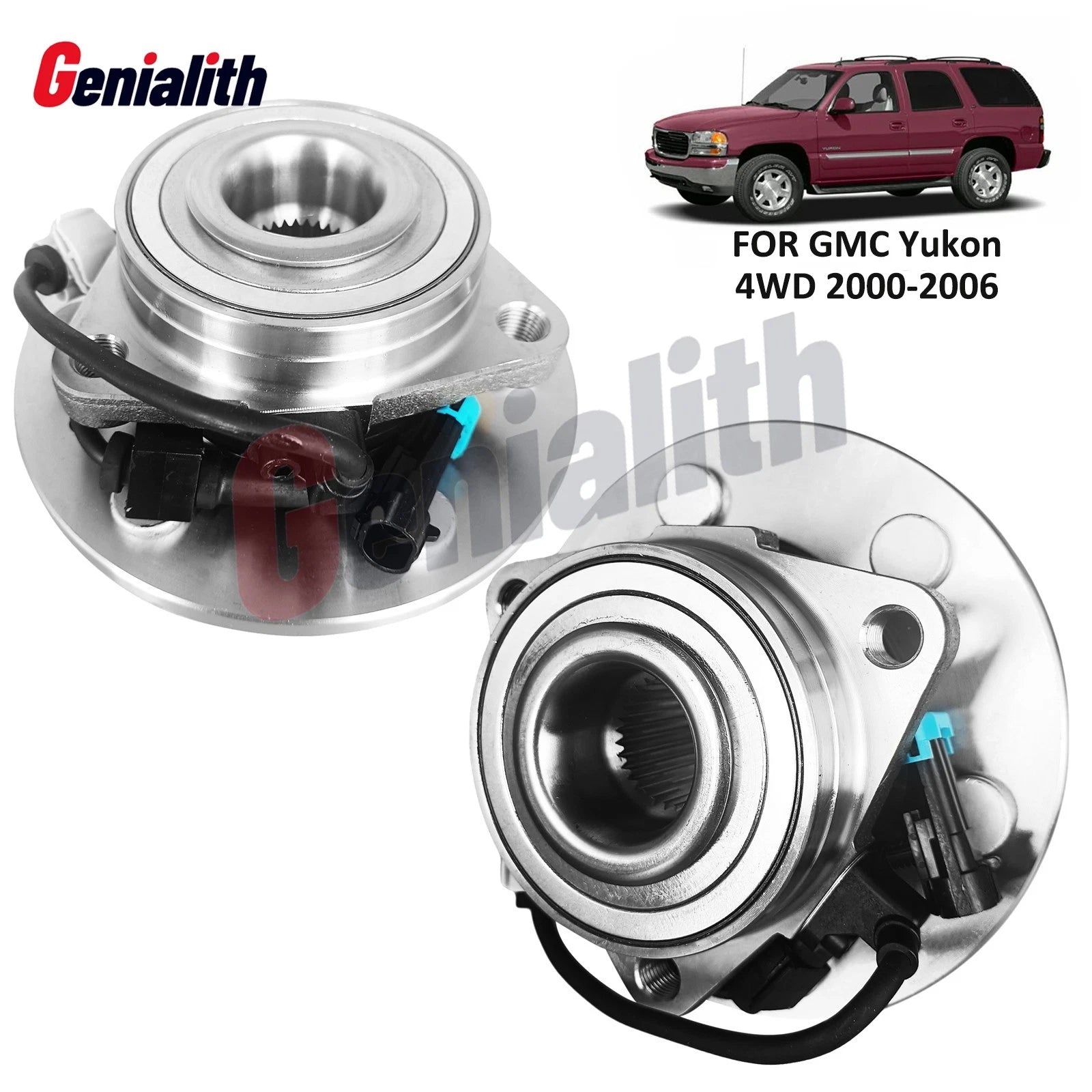 Set of 2 Front Wheel Hub Bearings Assembly 6Lug 515036 for GMC Yukon (2000–2006)