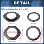 Set of 4 Speaker Spacer Rings for Toyota 6x9" to 6.5"