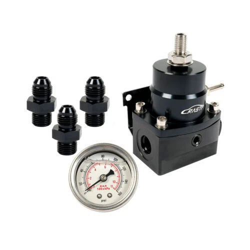 Adjustable AN6 EFI Fuel Pressure Regulator Kit with Oil Gauge