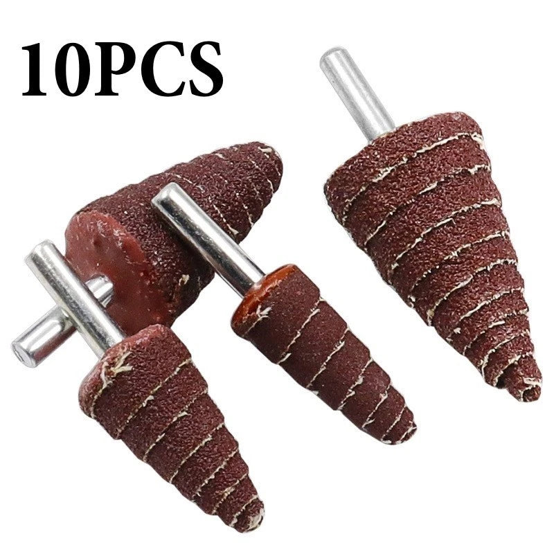 10PCS Tapered Cone Grinding Heads with 6MM Shank for Electric Grinders
