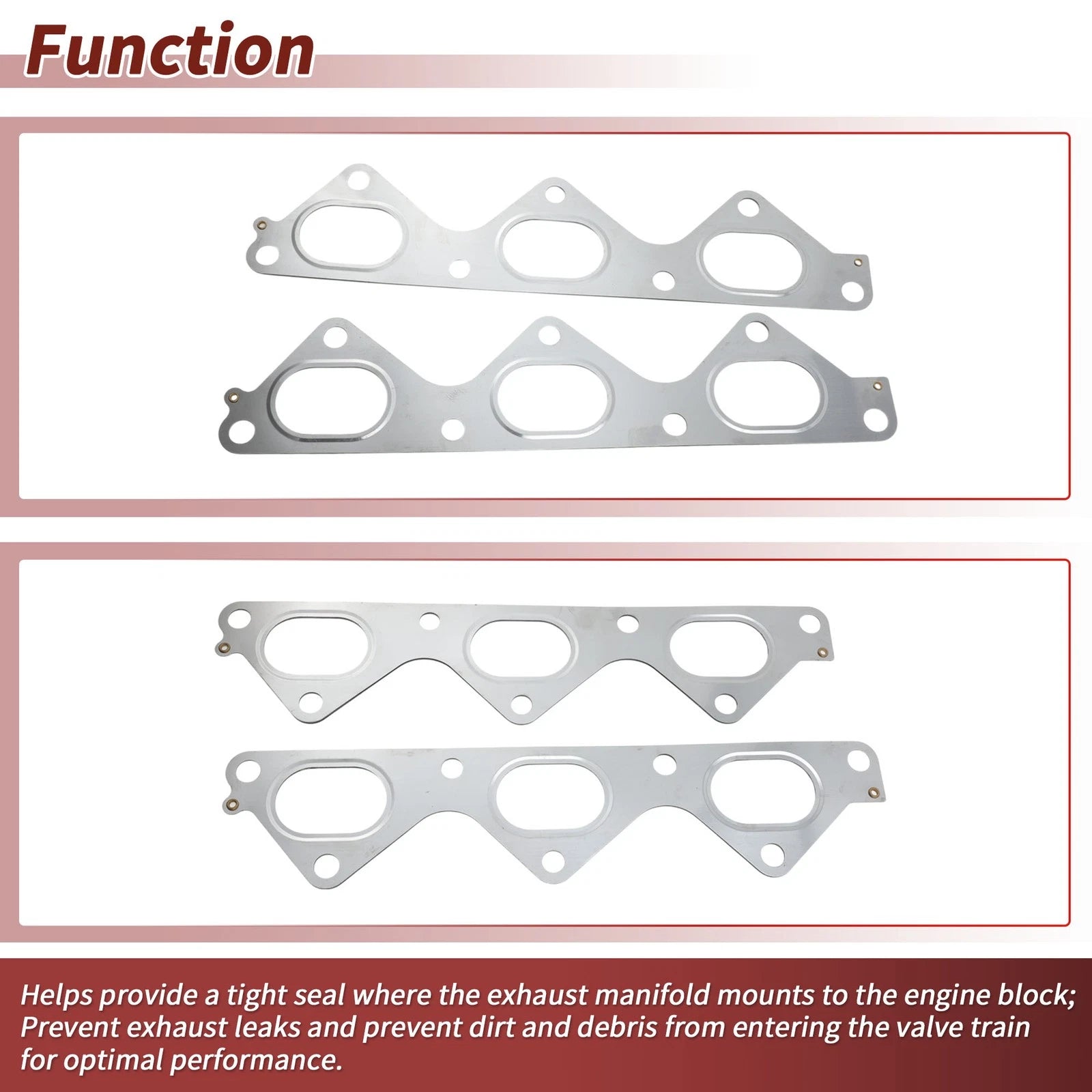 2X Exhaust Manifold Header Gasket for Hyundai Santa Fe (2003–2006) No. 2852139800