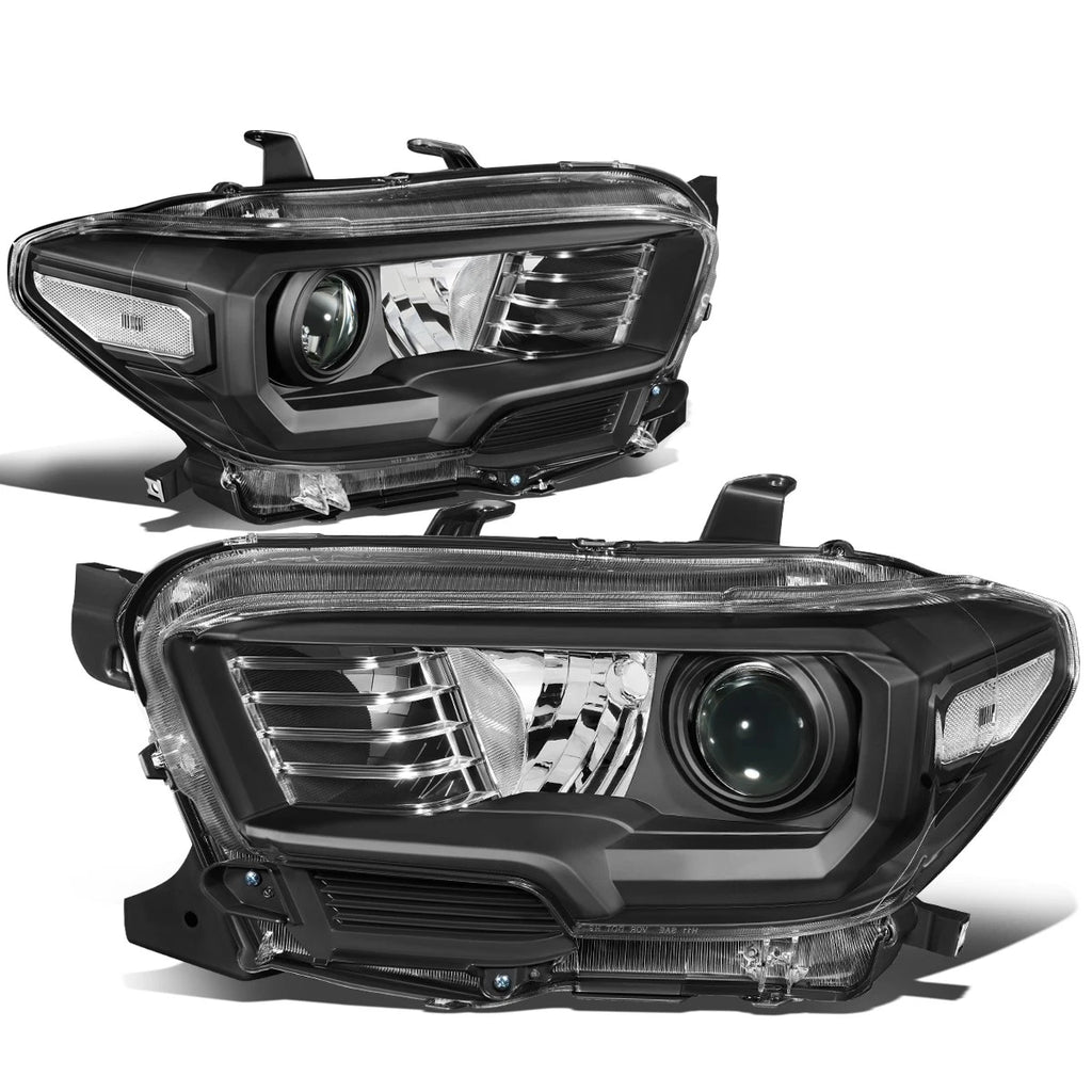 Projector Headlights for Toyota Tacoma (2016–2020) - Black Housing, Clear Corner