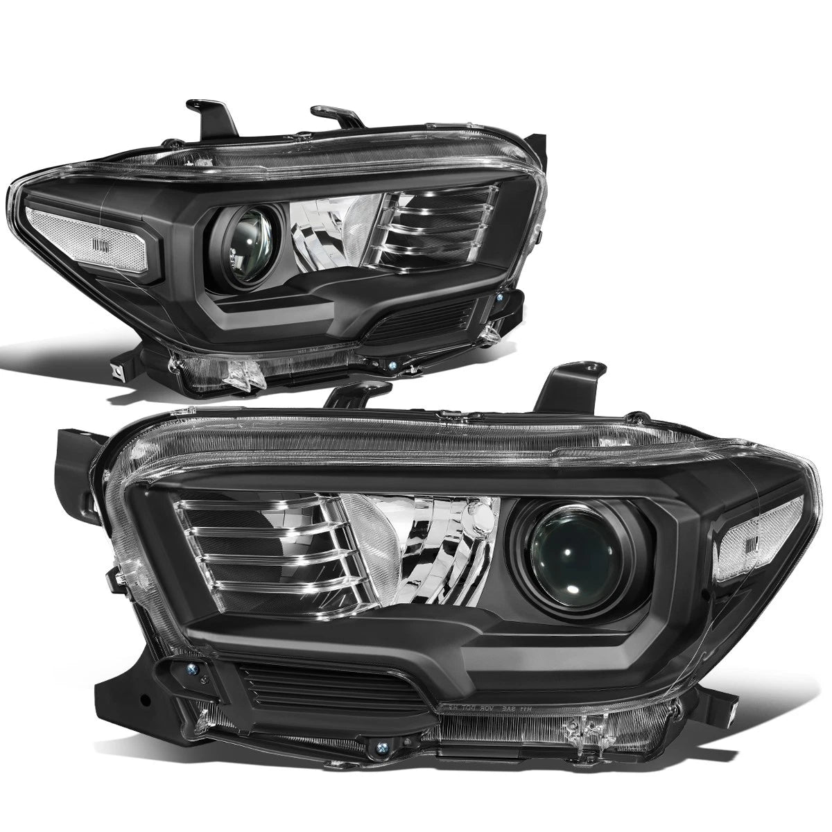 Projector Headlights for Toyota Tacoma (2016–2020) - Black Housing, Clear Corner
