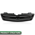 Front Bumper Mesh Grille Insert for Chevrolet Silverado 1500 (2007–2013)