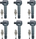 Set of 6 Ignition Coils + Spark Plugs for Honda Pilot (2003–2007)