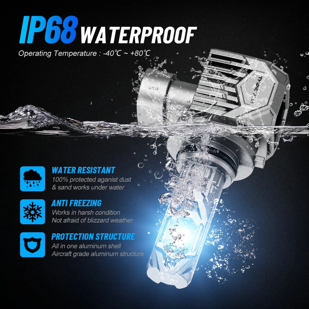 2X 9005 LED Headlight Bulbs for NOVSIGHT (30000LM, 6500K, 130W)