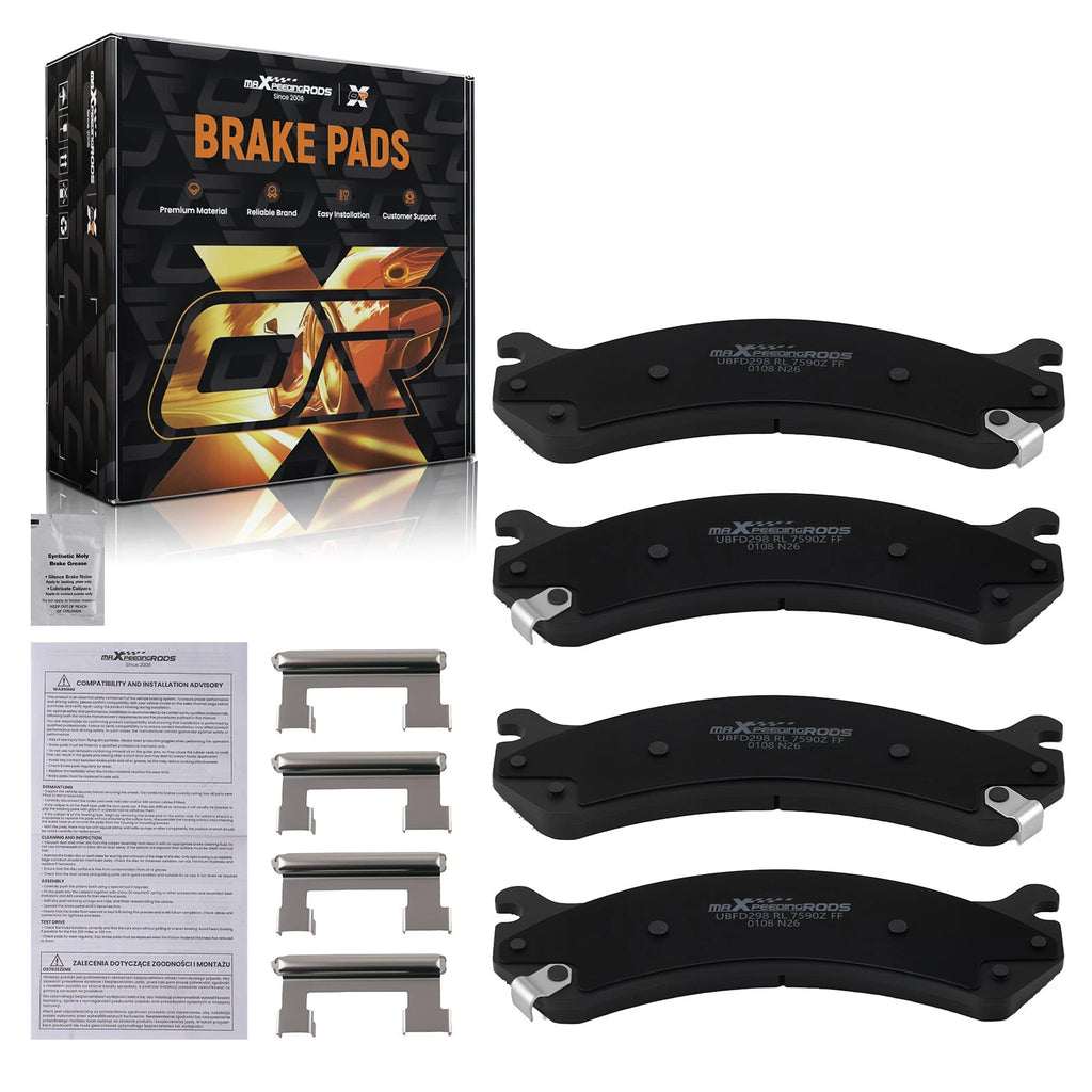 Set of 4 Front Ceramic Brake Pads for Chevrolet Avalanche, Express, Silverado (D784)