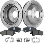 Disc Brake & Pad Kit for Chevy Silverado 1500 (1999–2006) Rear Cross-drilled