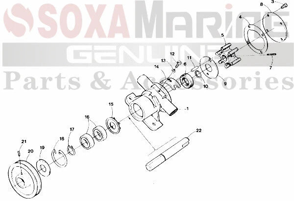 Water Pump Impeller Kit 32620 for Westerbeke 3.0 4.0 5.0 KW Generators