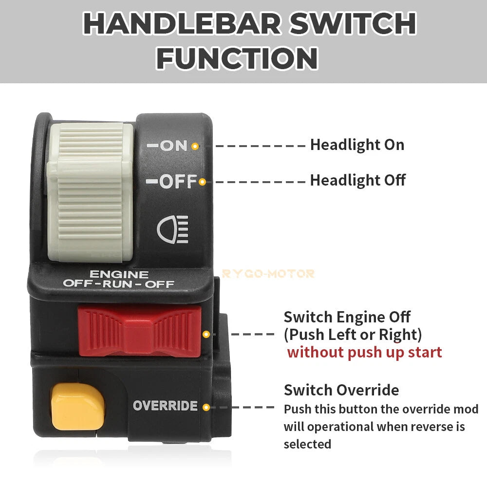 Handlebar ON OFF Switch 4011386 for Polaris Trail Blazer 400 250 (2002–2003, 2006)