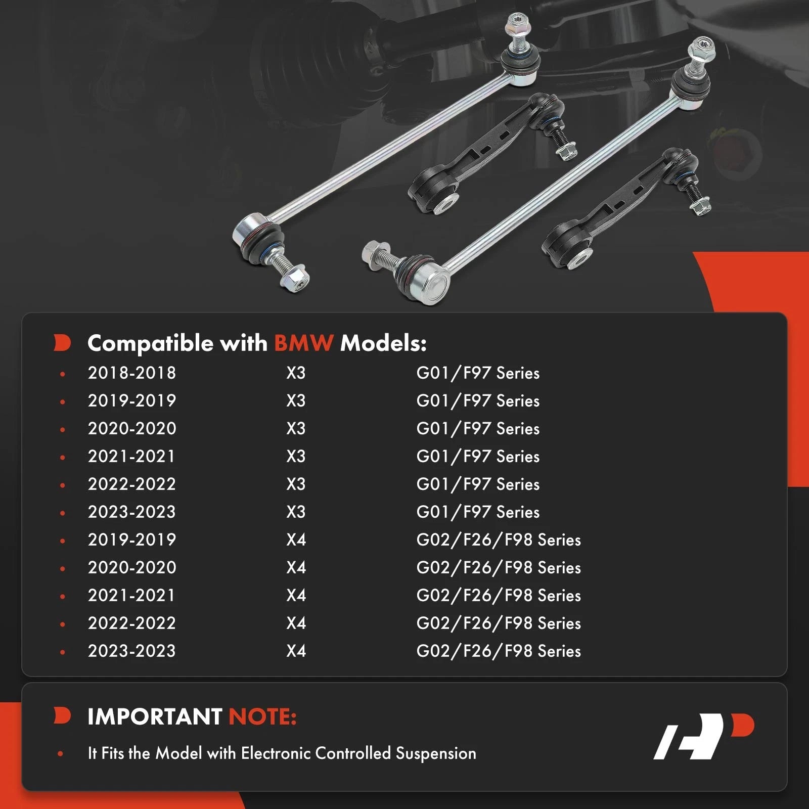 Set of 4 Sway Bar Links for BMW X3 X4 (2018–2023)